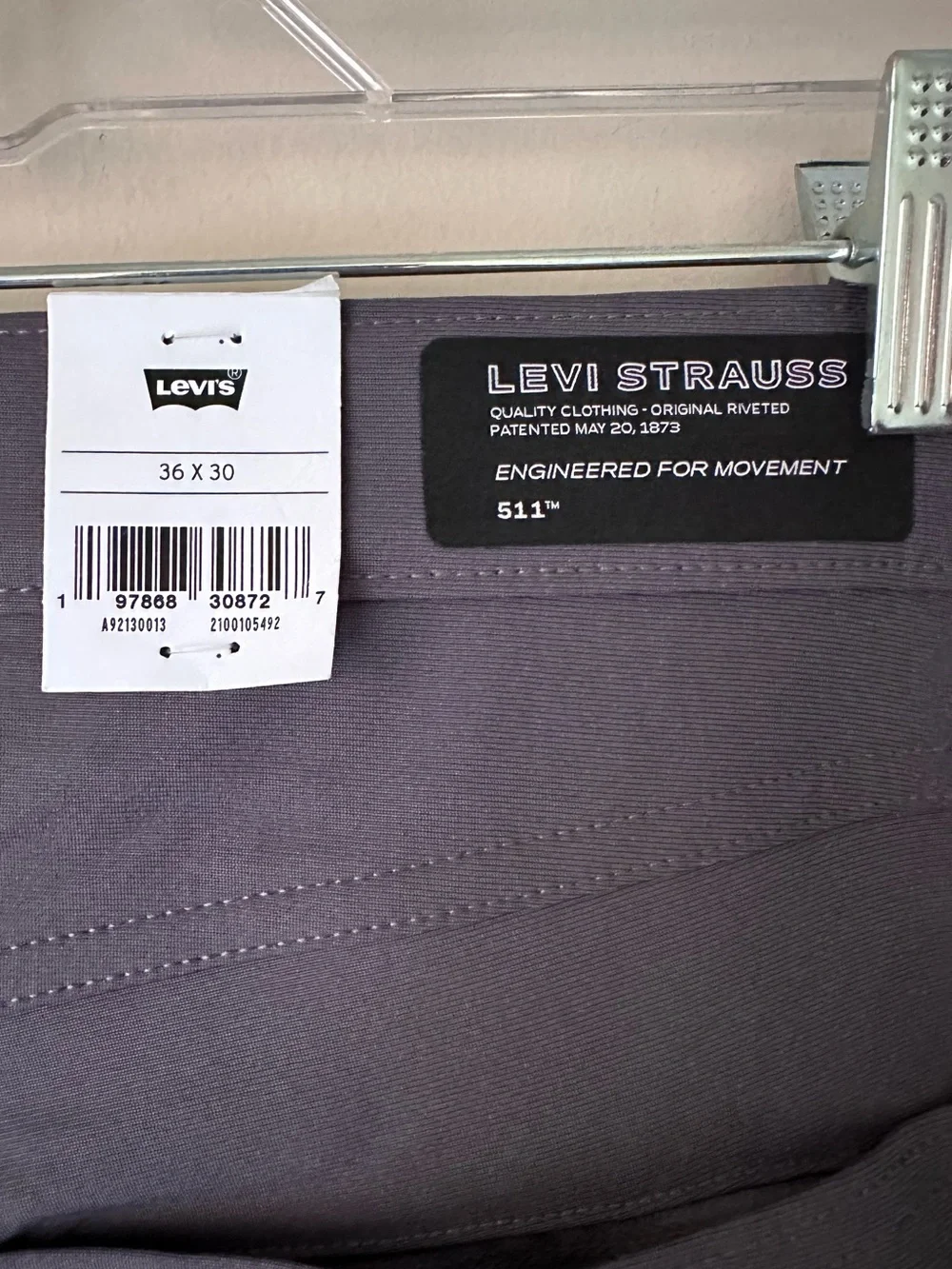 Levi's Men's 511 Slim Tech Pants -Dark Gray